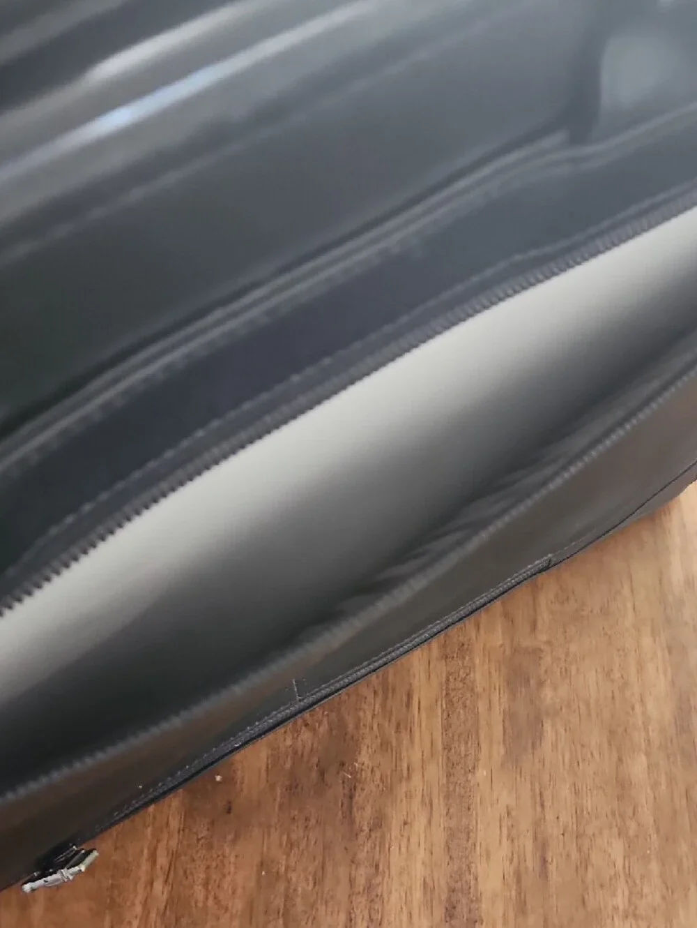 Tumi Black Leather Two-Compartment Briefcase with ID Tag